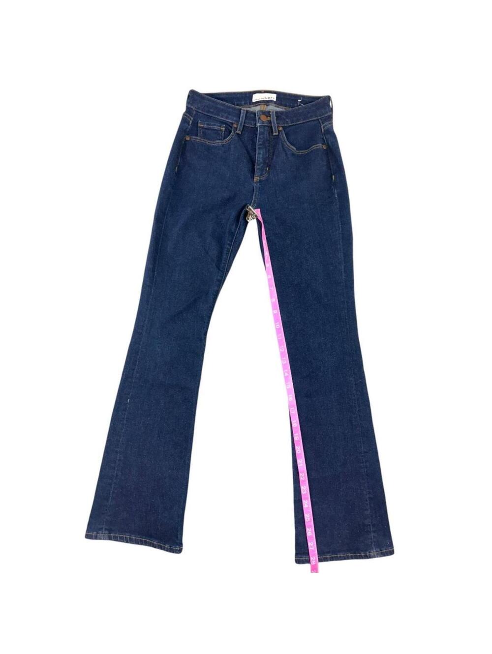 LOFT Dark Wash Flare Jeans Navy Blue Classic Five Pocket - Picture 6 of 8